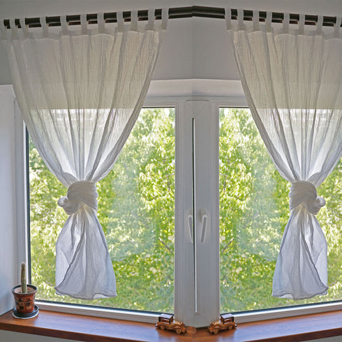 Perdea semi-transparentă din bumbac fiert / Draperie personalizata