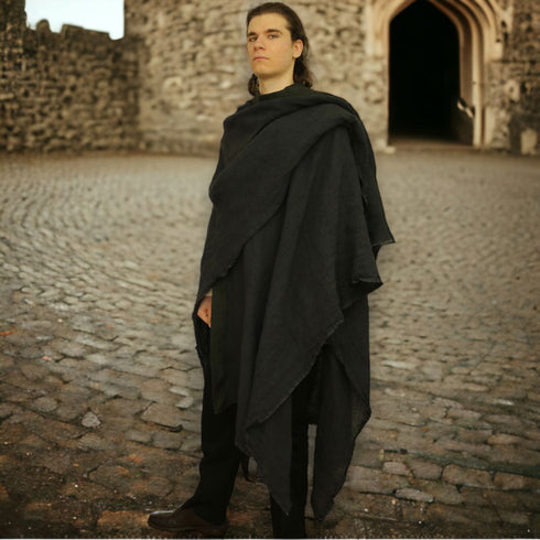 Poncho unisex. Pelerina medievala din canepa.