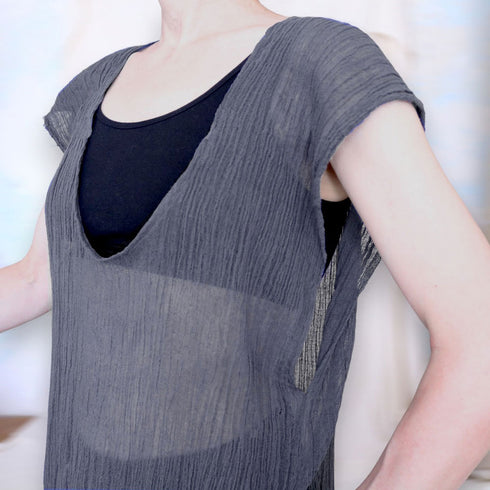 Cardigan dama subțire și transparent din panza topita de bumbac