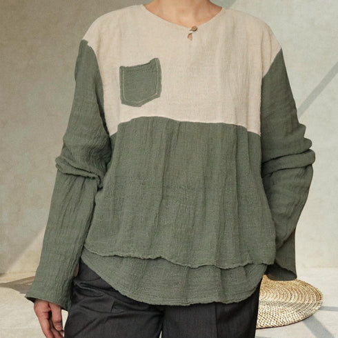 Bluza dama, lejera si eleganta din canepa si bumbac fiert