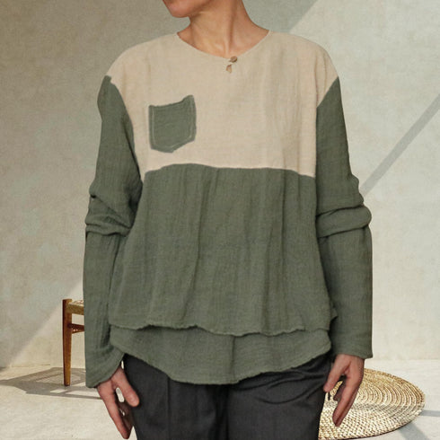 Bluza dama, lejera si eleganta din canepa si bumbac fiert