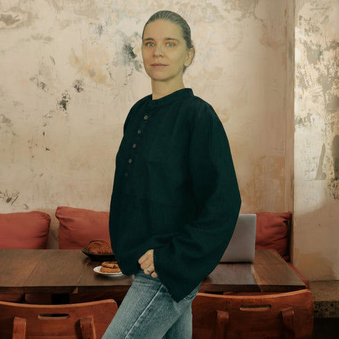 Camasa unisex din muselina si panza topita moale din bumbac