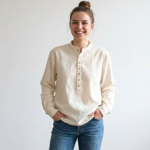 Cămașă Tunică Unisex din panza topita: Eleganță Relaxată și Farmec Distinct