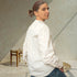 Camasa tunica unisex din bumbac 100% creponat alb textura boho-chic fara calcare by Foxenia