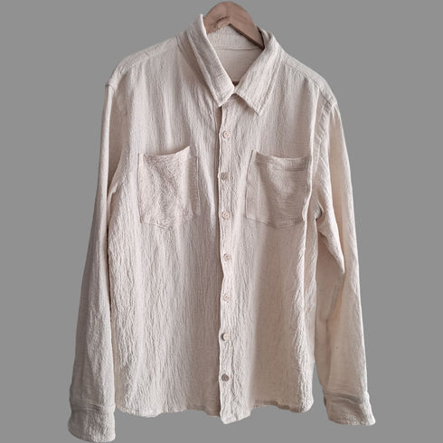 Cămașă din țesătură rustică de bumbac topit