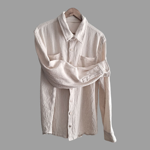 Cămașă din țesătură rustică de bumbac topit 3