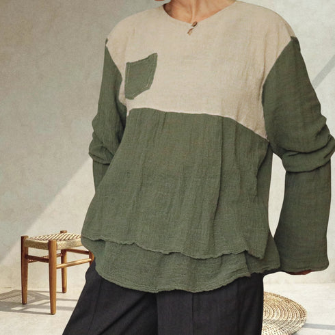 Bluza dama, lejera si eleganta din canepa si bumbac fiert