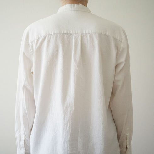 Camasa tunica unisex din bumbac 100% creponat alb textura boho-chic fara calcare Foxenia