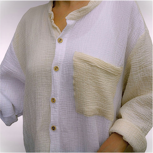 Camasa dama din muselina. Cardigan asimetric casual, sport sau boho. Bluza dama, lejera de vara