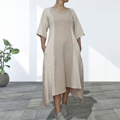 Rochie din tesatura amestec de canepa cu bumbac