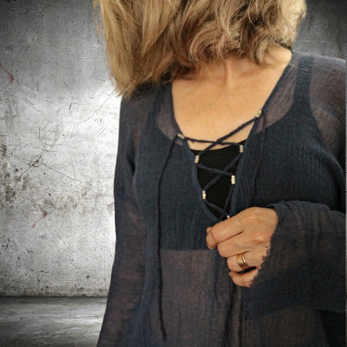 Bluza lejera de vara din panza topita de bumbac