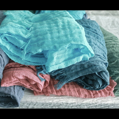 Esarfa din bumbac fiert. Esarfa boho. Esarfa trendy. Esarfa unisex.