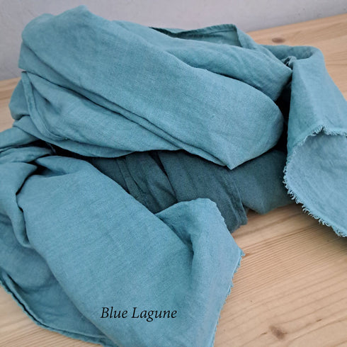 Eșarfă din IN organic, pentru o eleganță clasică-BLUE LAGUNE