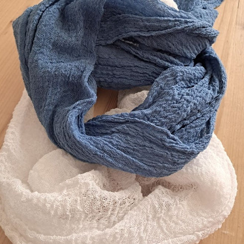 Eșarfă unisex din bumbac fiert. Eșarfă subțire. Eșarfă moale. Eșarfă creponată