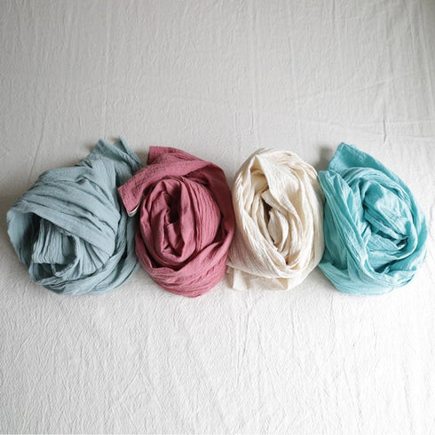 Esarfe bumbac unisex. Esarfa din panza topita. Esarfa creponata din tesaturi naturale.