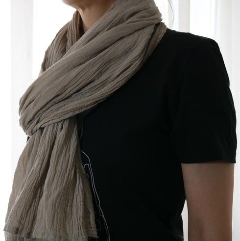 Esarfe bumbac unisex. Esarfa din panza topita. Esarfa creponata din tesaturi naturale.