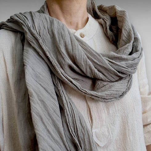 Esarfe bumbac unisex. Esarfa din panza topita. Esarfa creponata din tesaturi naturale.