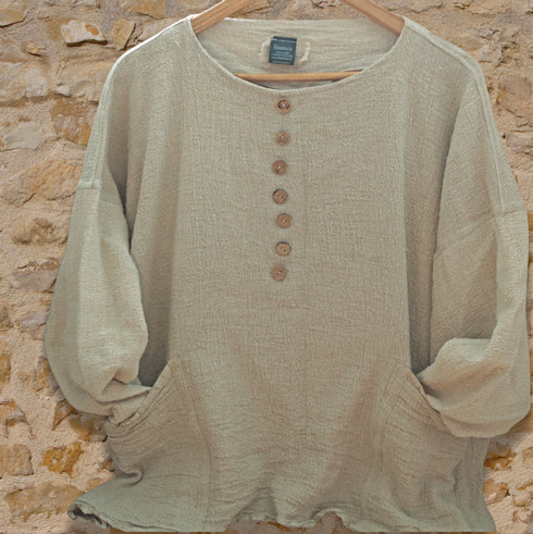 Pulover dama, din tesatura de canepa moale, sustenabila