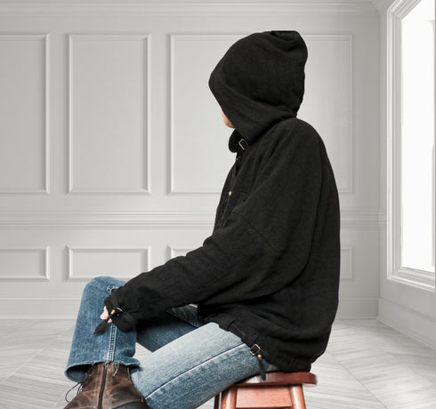 Hanorac din canepa cu gluga