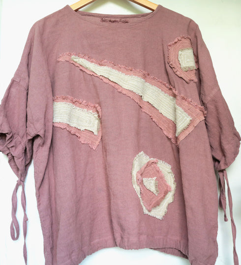 Bluză din canepa pentru doamne/ Cămașă lejera cu sireturi