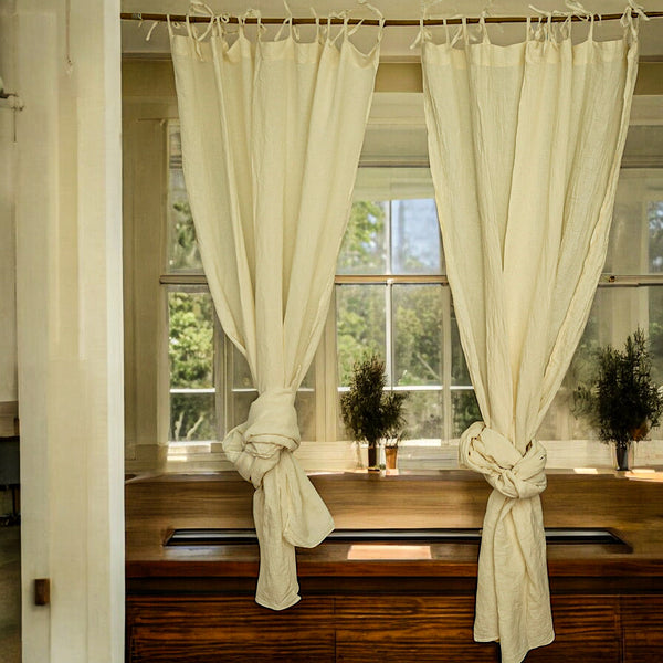 Perdea semitransparenta din tesatura amestec de cânepă și bumbac