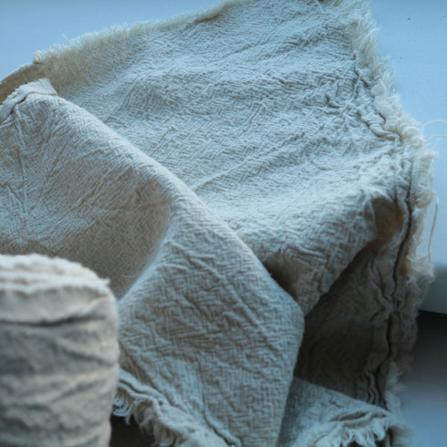 Draperii rustice din țesătură de in si bumbac topit - detaliu pânză
