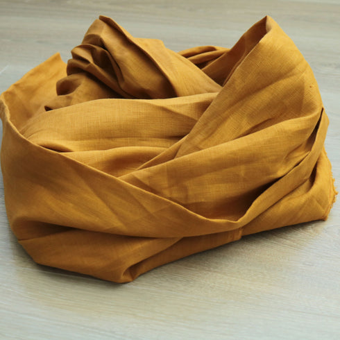 Esarfa din in creponat disponibila in culori organice Orange by Foxenia