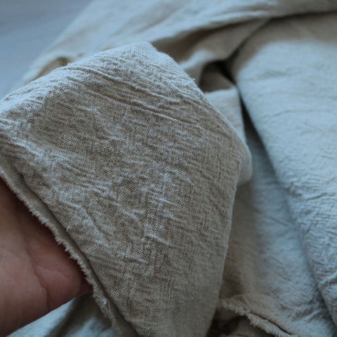 Draperii rustice din țesatură de in si bumbac topit - zoom pe pânză