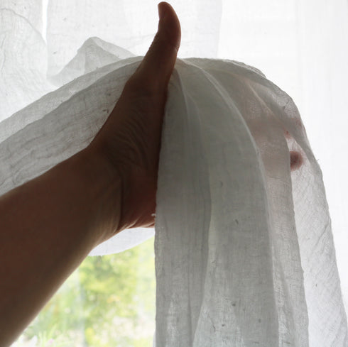 Perdea din in topit transparent si in varianta extra-large