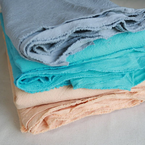 Pânză de casa, din bumbac prespălat, mai groasă - în culori pastelate