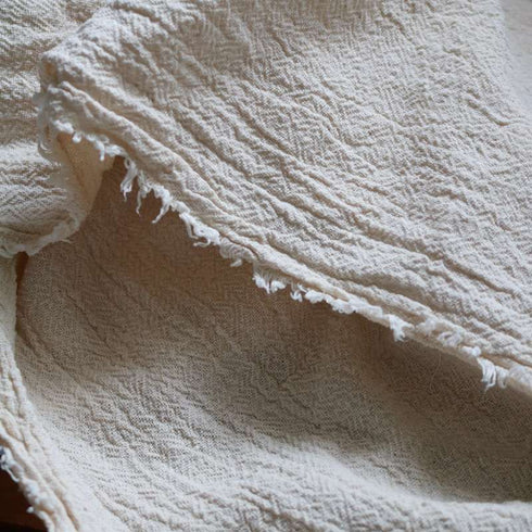 Patura din tesatura topita din bumbac cu aspect vintage NATUR