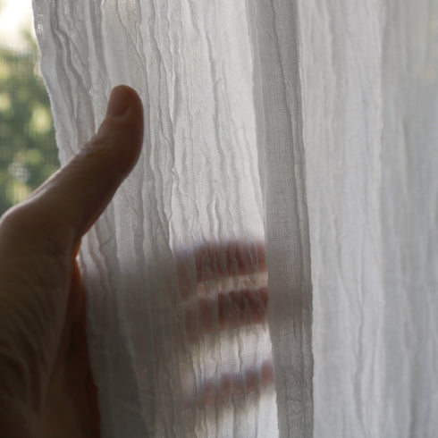 Perdea semi-transparentă din bumbac fiert / Draperie personalizata