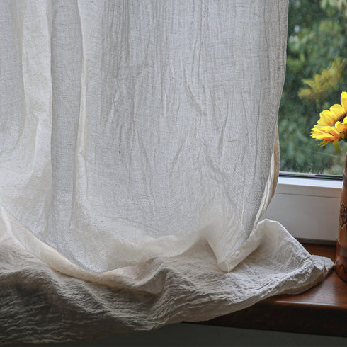 Perdea semitransparenta din tesatura amestec de cânepă și bumbac