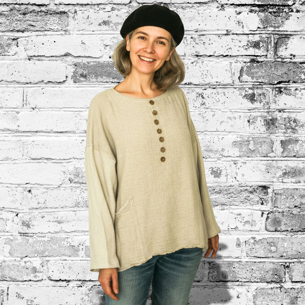 Pulover dama, din tesatura de canepa moale, sustenabila