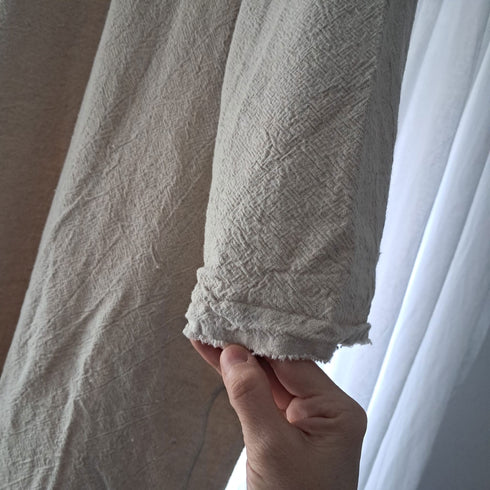 Tunica unisex din panza topita de in si bumbac - terminatie maneca