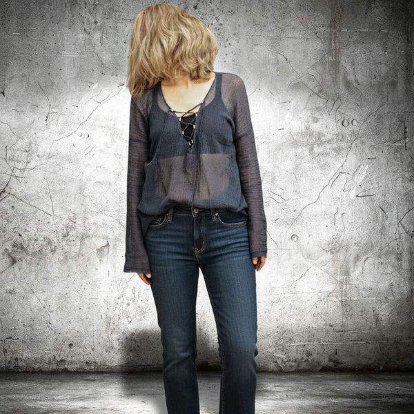 Bluza lejera de vara din panza topita de bumbac - Foxenia