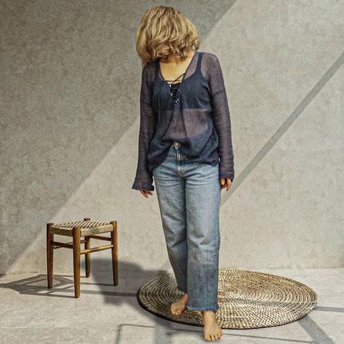 Bluza lejera de vara din panza topita de bumbac