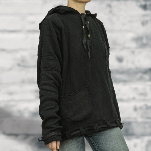 Hanorac din canepa cu gluga