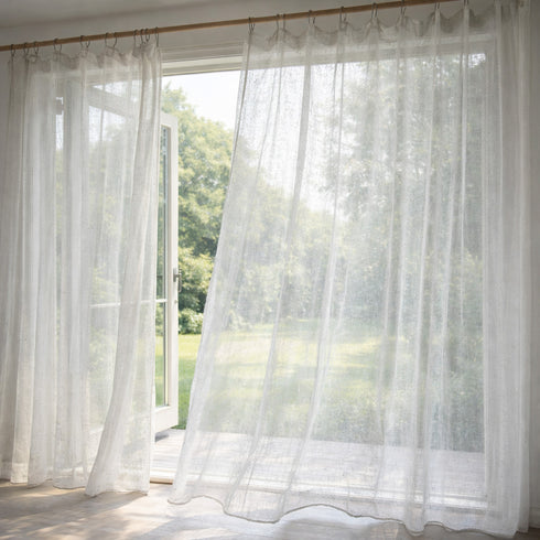 Perdea din in topit transparent si in varianta extra-large