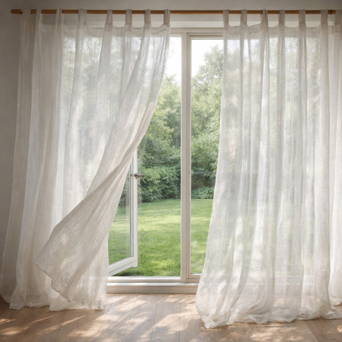 Perdea din in topit transparent si in varianta extra-large
