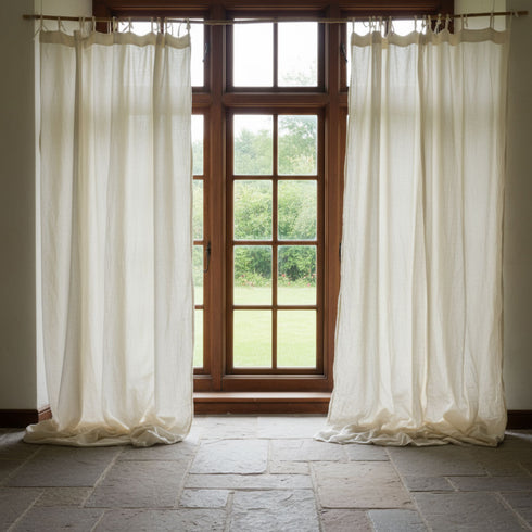 Perdea semitransparenta din tesatura amestec de cânepă și bumbac