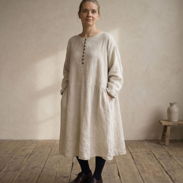 Rochie din panza topita de in