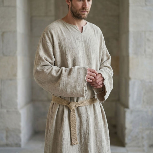 Unisex tunic made of linen and cotton gauze