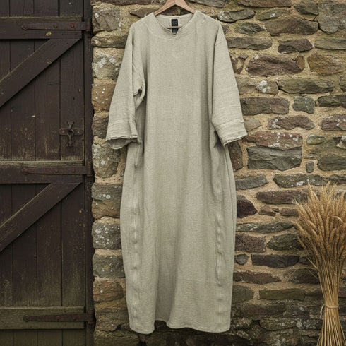 Tunica unisex din panza topita de in si bumbac - ansamblu