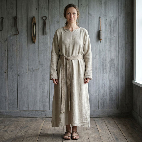 Unisex tunic made of linen and cotton gauze
